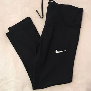 Nike dri fit drawstring cropped leggings